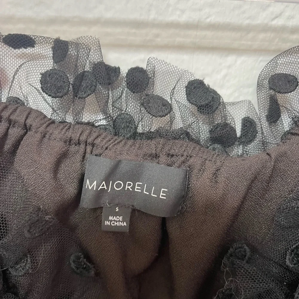 Majorelle Revolve Baby Bye Bye Top Black Dot Tulle Size Small